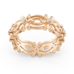 Bague fleur Pırlanta en or rose 14 carats « Delicate Blossom »