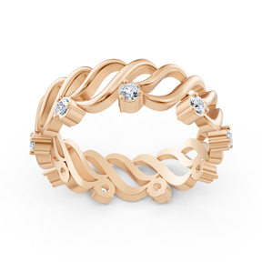 14 carat rose gold diamond band ring "Wave of Grace