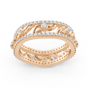 Birgie 14K Rose Gold Diamond Heart Vine Ring - Romantic Elegance