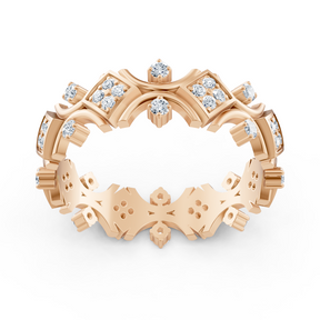 Roségoldring mit Runden Diamanten