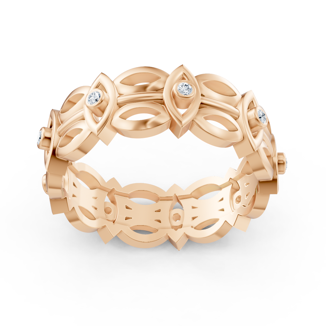 Zargenfassung Diamant Rund Roségold Ring