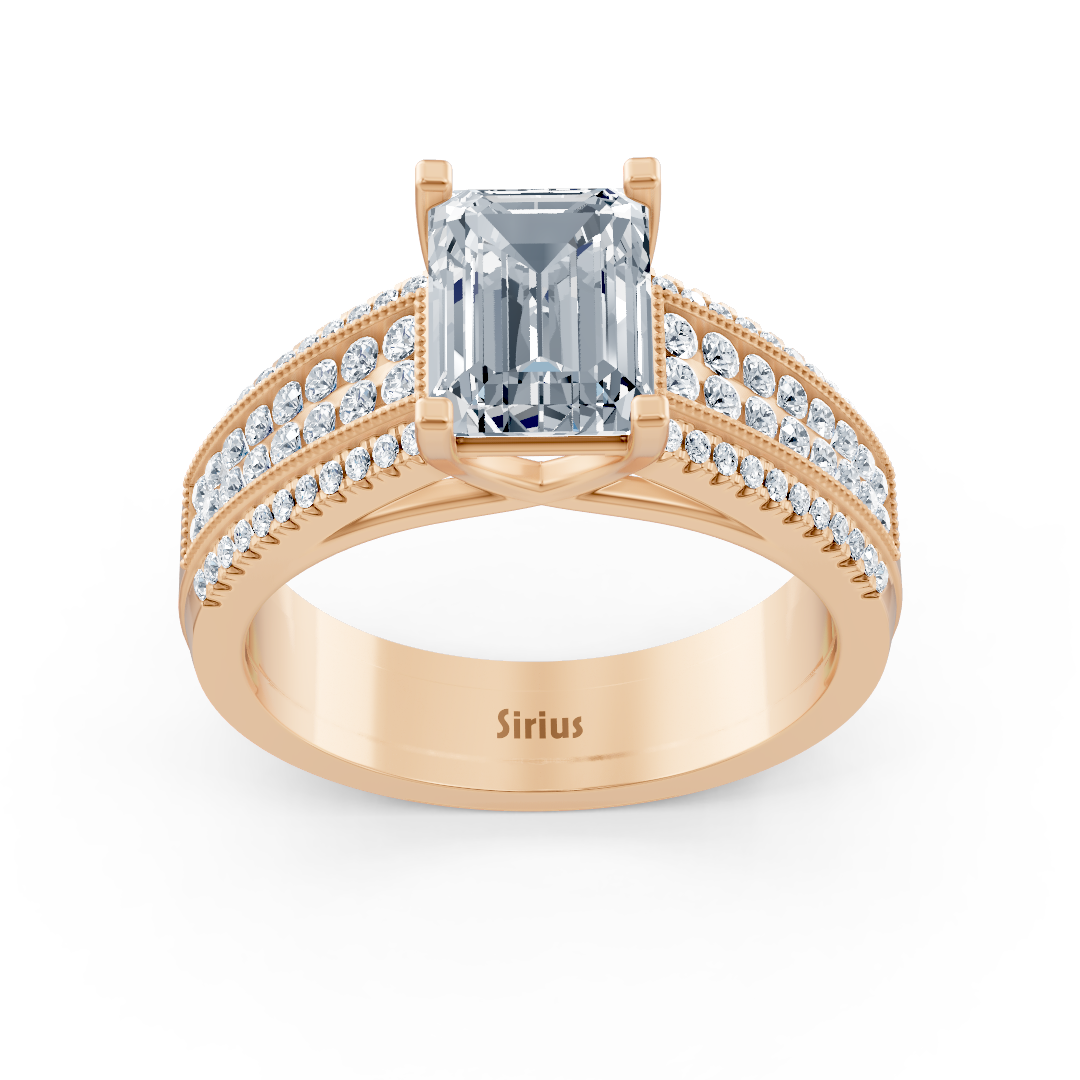Roségold Oktagon Topas Diamant Verlobungsring