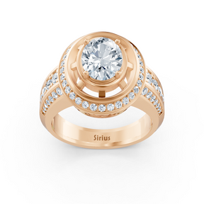 Rose gold halo engagement ring with diamonds &amp; tourmaline