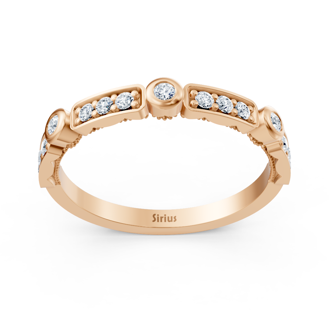 Memoire diamond ring yellow gold