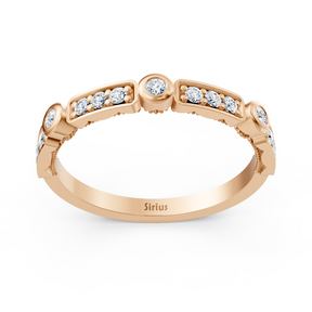 Memoire diamond ring yellow gold