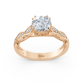 Diamant- und Weisstopasring Roségold