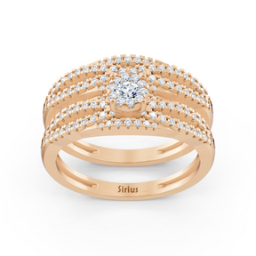 Diamond bridal ring set rose gold
