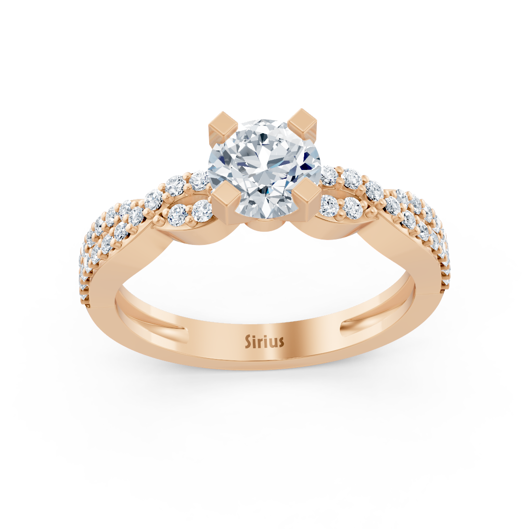 Twist Eternity &amp; Solitaire Diamond Ring Rose Gold