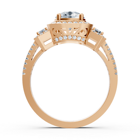 Dreistein & Halo Diamantring Roségold