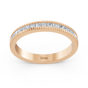 14 Karat Rosegold Prinzessschliff Diamant Verlobungsring