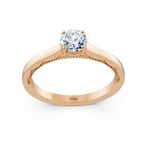 Bague solitaire en or rose Birgie Sirius avec diamant taille ronde