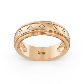 0.05 Karat Diamant Herren Ehering in Rosegold