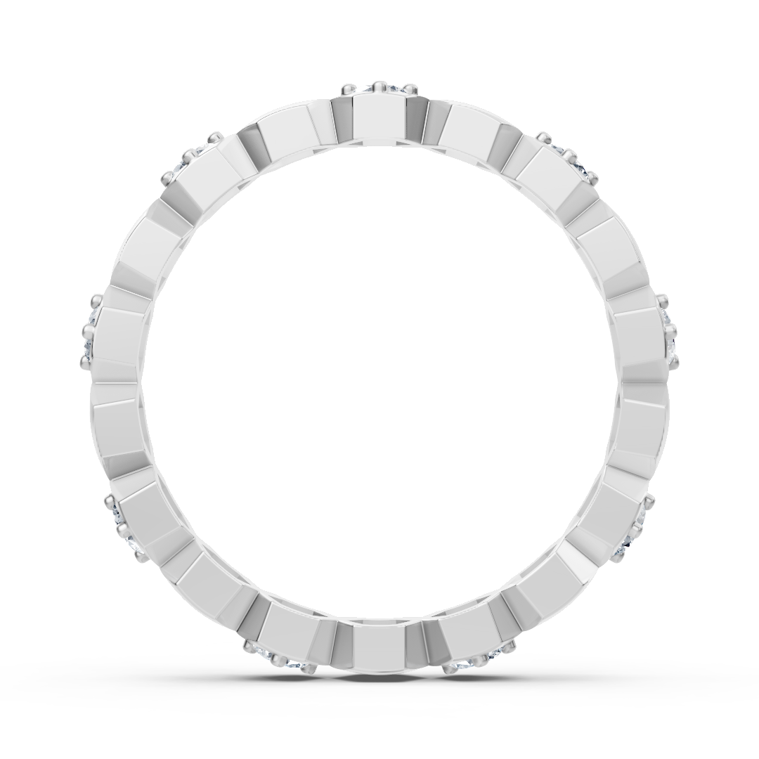 Birgie Diamantring Weissgold 14K-hexagon Design