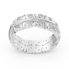 Bague en or blanc 14 carats avec diamants - une élégance intemporelle au quotidien