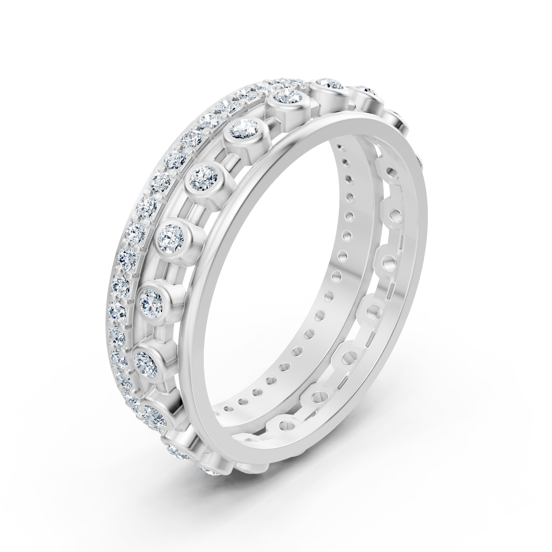 Bague Pırlanta Pavé en or blanc 14 carats « Glamour »