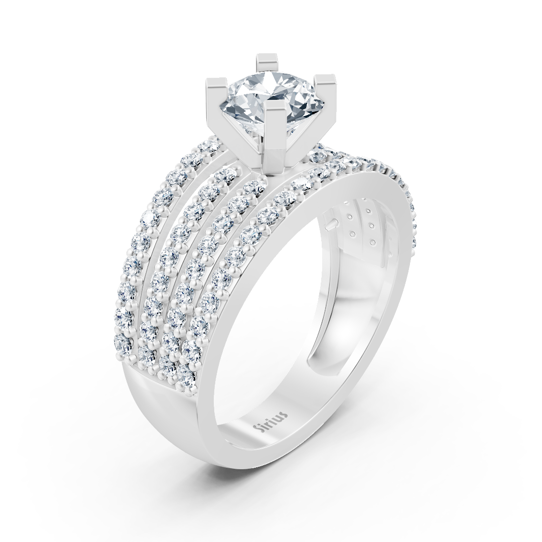 Bague Éternité et Solitaire Diamant Or Blanc