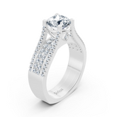 Bague Éternité et Pavé de Diamants en Or Blanc