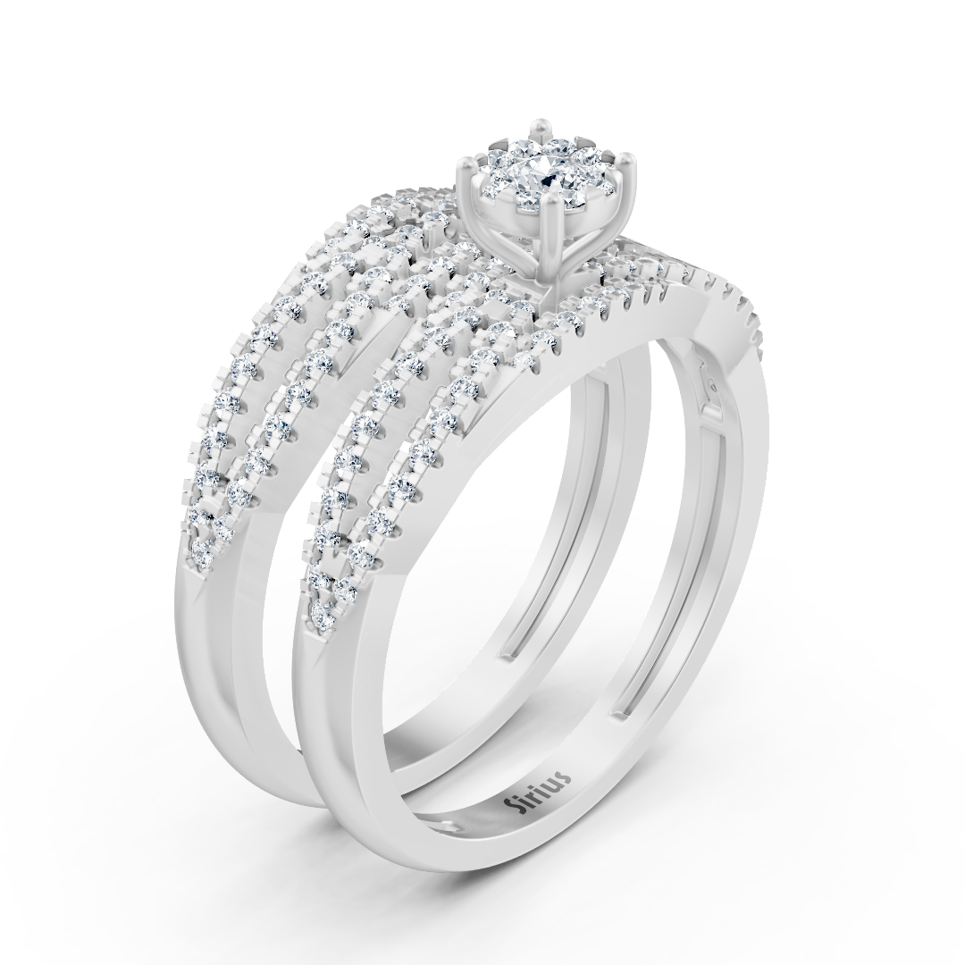 Bague de mariage en or blanc avec diamants