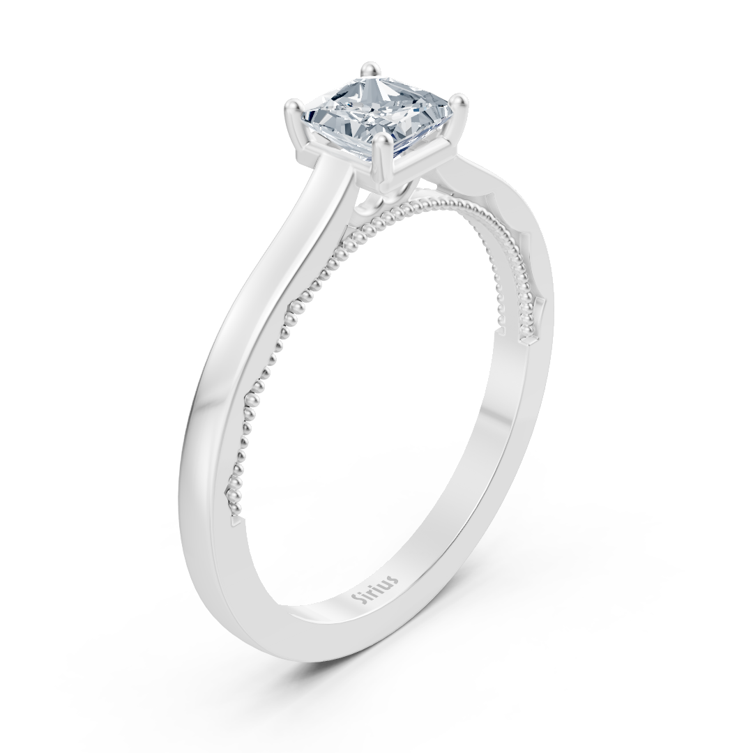 Bague solitaire diamant or blanc