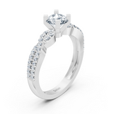 Bague Twist Eternity et Solitaire en or blanc avec diamant
