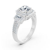 Dreistein & Halo Diamantring Weißgold