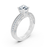Bague en or blanc 14 carats avec diamant taille ronde