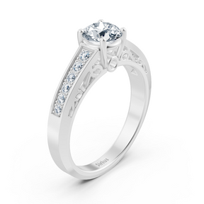 Birgie Weissgold Kanalgefasster Diamantring mit Rundschliff