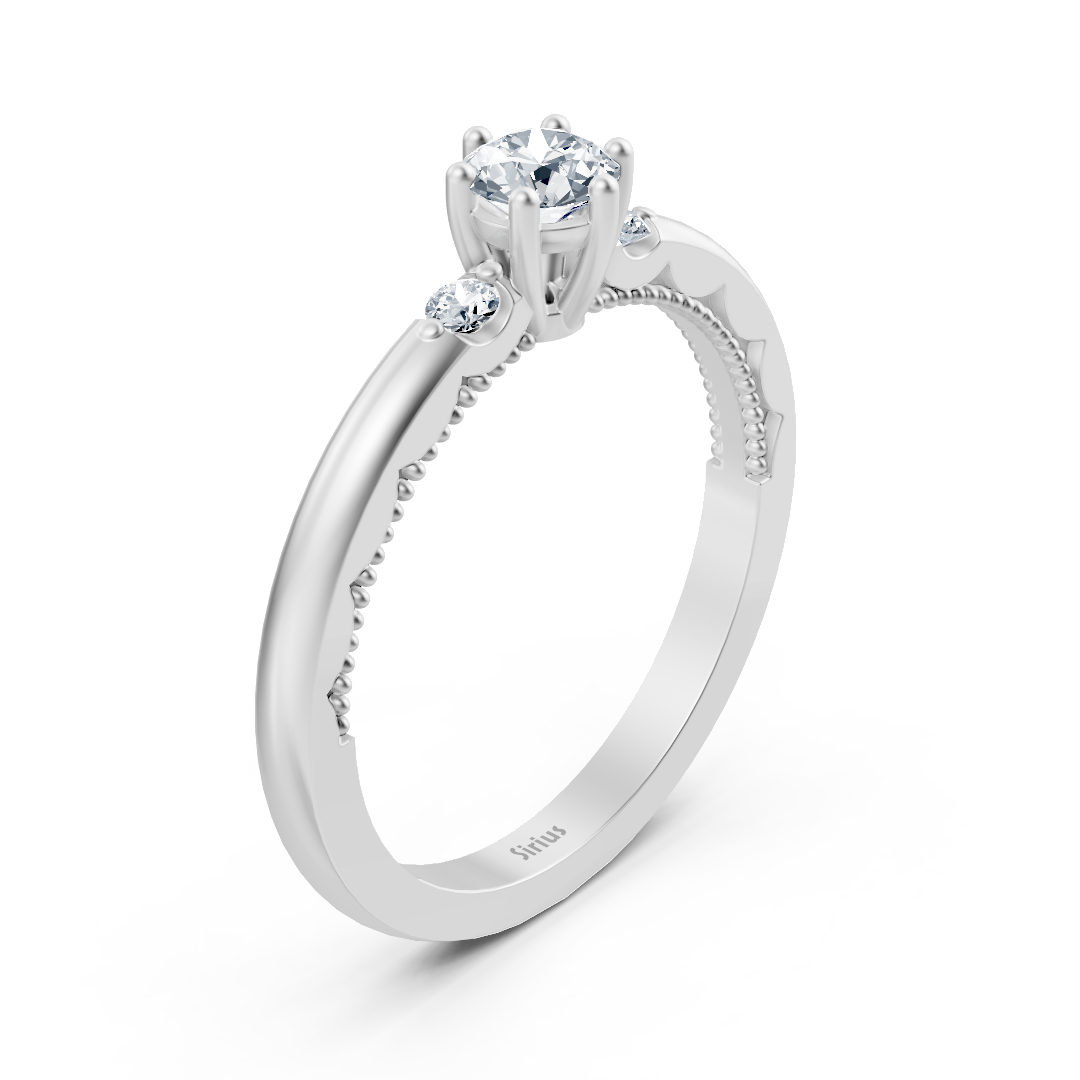 0.25 carat solitaire diamond accent ring in white gold