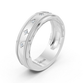0.05 carat diamond men's wedding ring in white gold