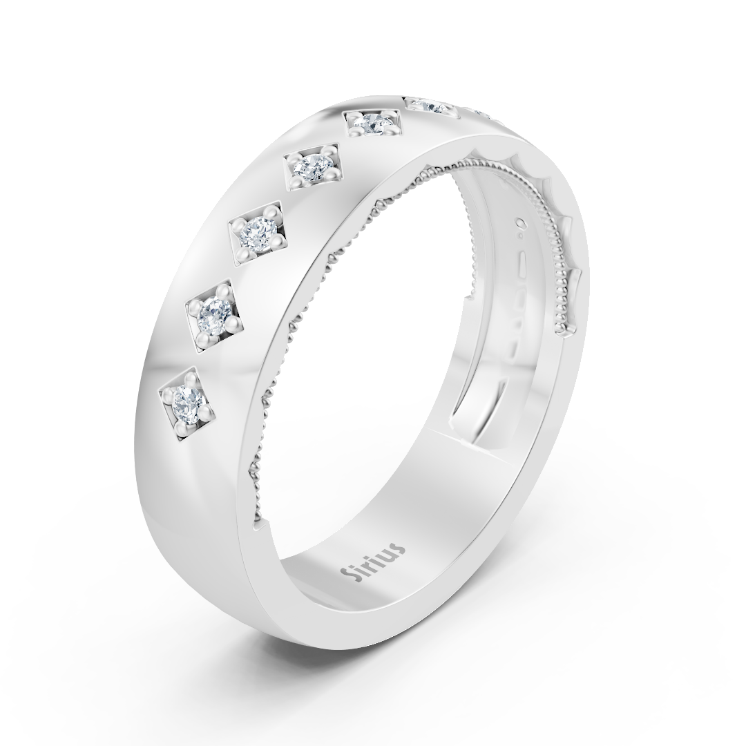 Elegant diamond ring in white gold | 14K | 0.11 ct