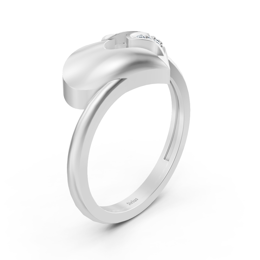 Elegant Vernive Everling heart ring in white gold with pavé diamonds