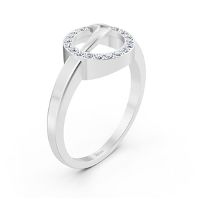Eleganter Weissgold Diamantring mit Krappenfassung