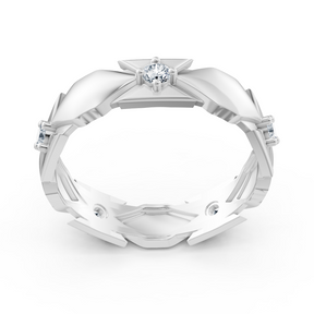 Exklusive Weißgold-Diamantring mit modernem Design