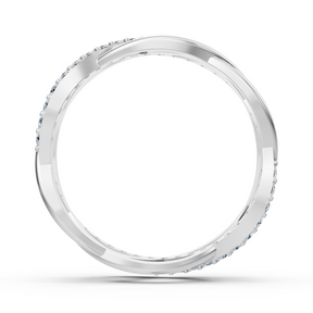 Bague de diamant en or blanc avec design croisé