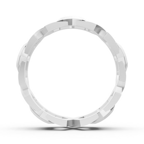 Exquisiter Weißgold-Diamantring – Geometrisches Design