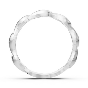 Eleganter Weißgold-Diamantring mit Wellenmuster