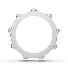 Weißgold-Diamantring mit Schneeflockenmotiv – 8 Diamanten