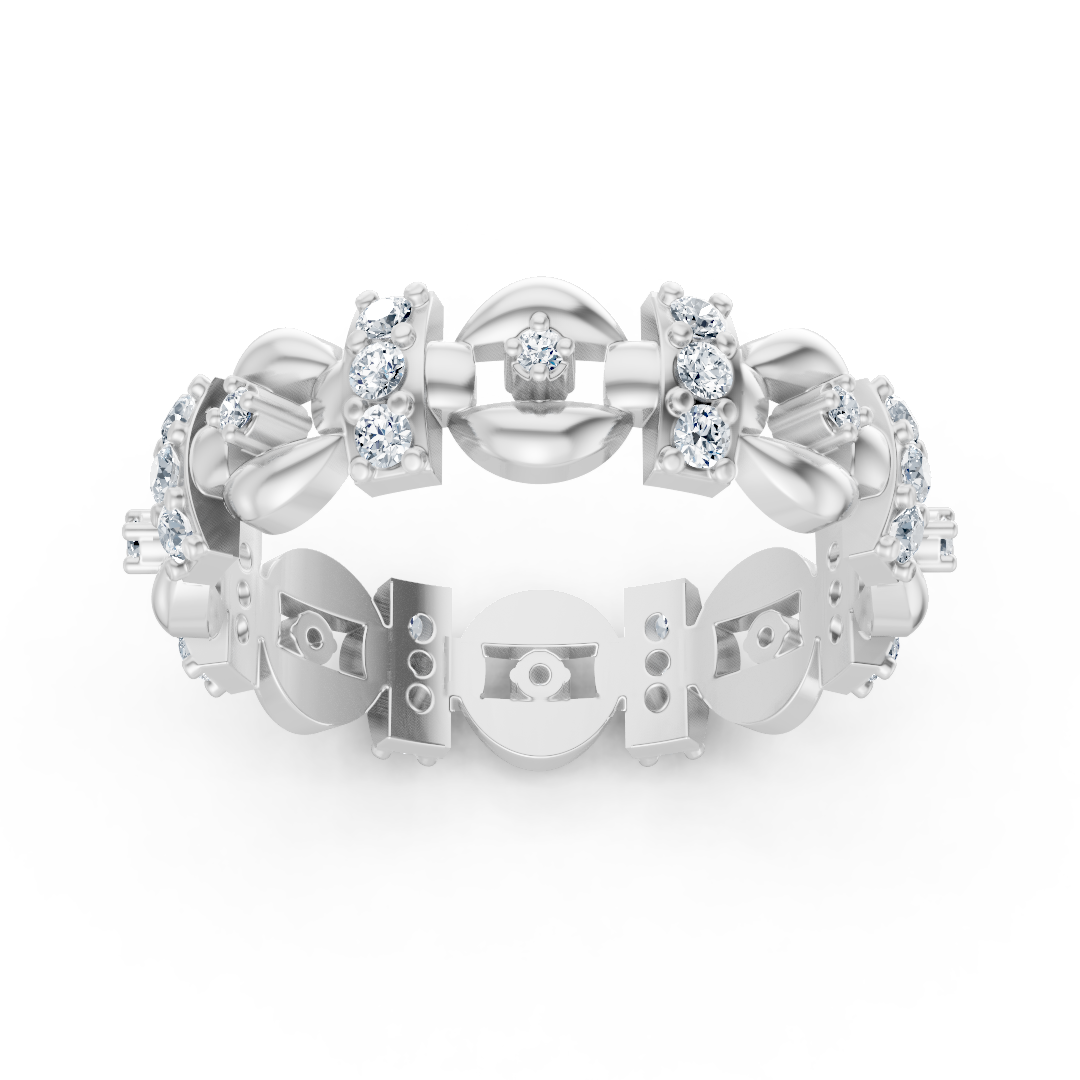 Bague en diamant fascinante avec un mélange de formes - or blanc 14 carats, environ 0,40 carat