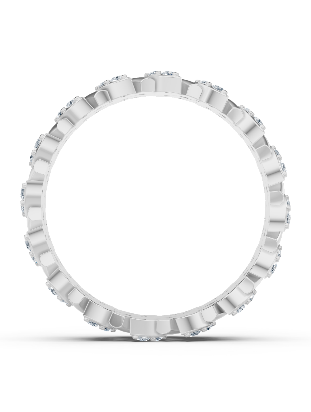 Bague d'éternité Birgie en or blanc 14 carats avec diamants