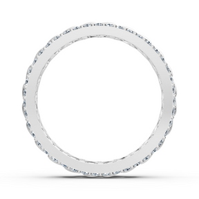 Bague multi-rangs en or blanc 14 carats et diamants - une délicate couronne florale pour votre main