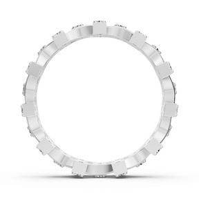 Bague moderne en or blanc 14 carats avec diamants - bague femme filigrane pour tous les jours