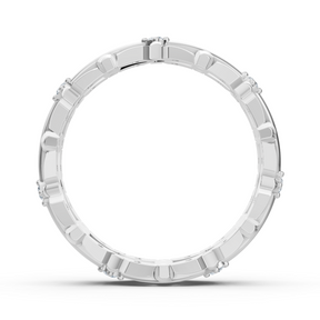 Bague en or blanc 14 carats avec diamants - une élégance intemporelle au quotidien