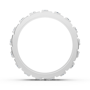 Bague en or blanc avec diamants et motif carré