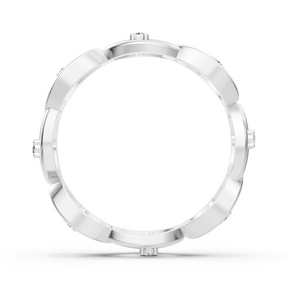 Bague en or blanc avec diamants et motif à maillons de chaîne