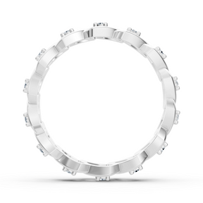 Bague élégante en or blanc avec diamants taille ronde – design délicat