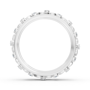 Bague noble en or blanc avec diamants en forme de fleur – élégance délicate