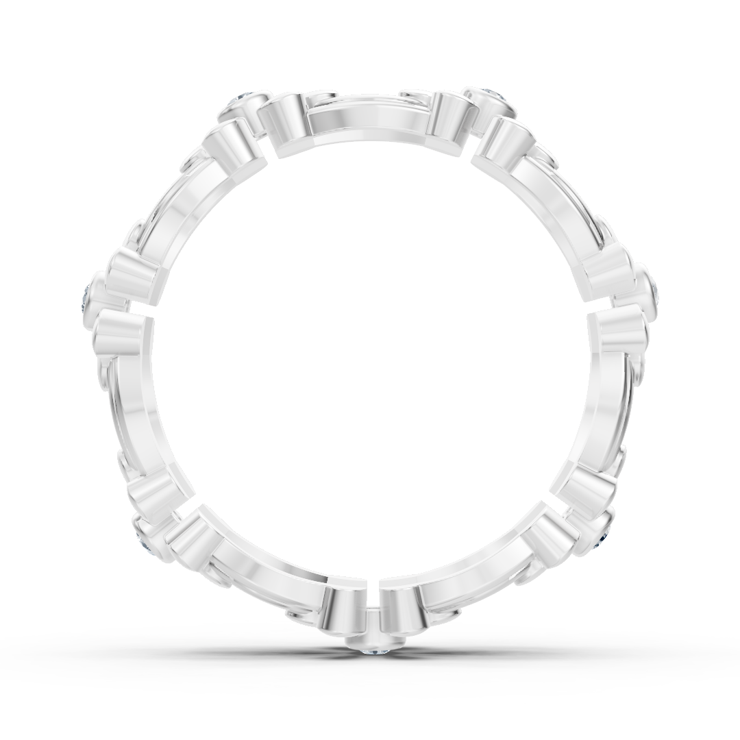 Bague fleur Pırlanta en or blanc 14 carats « Delicate Blossom »