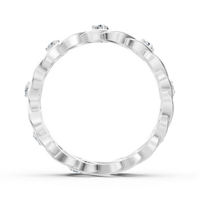 Bague en or blanc 14 carats avec diamants « Vague de grâce »
