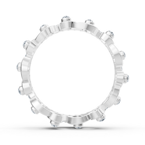 Bague couronne de princesse en or blanc 14 carats et diamants « Royal Grace »