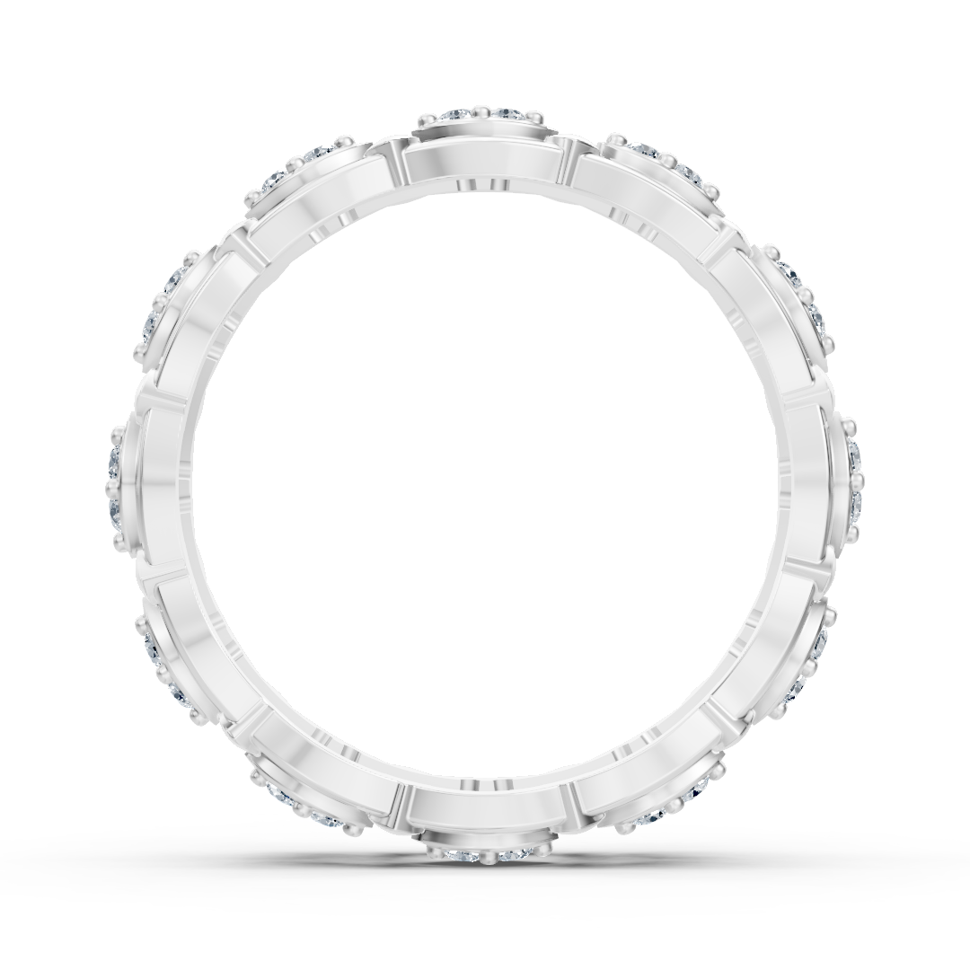 Bague d'éternité Birgie en or blanc 14 carats et diamants – Élégance marquise intemporelle